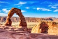 Delicate Arch in Arches National Park at Sunrise, Utah Royalty Free Stock Photo