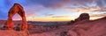 Delicate Arch HDR Sunset Panorama Royalty Free Stock Photo