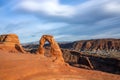 Delicate Arch just before sunset. Arches National Park, Utah. Royalty Free Stock Photo