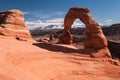 Delicate Arch with the La Salle Mountains in Utah