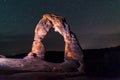 Delicate Arch at Night against Beautiful night sky