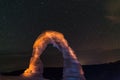 Delicate Arch at Night against Beautiful night sky