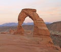 Delicate Arch at sunset in Arches National Park, Utah Royalty Free Stock Photo