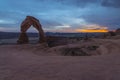 Delicate Arch after Sunset Royalty Free Stock Photo