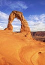 Delicate Arch at sunset, Utah. Royalty Free Stock Photo