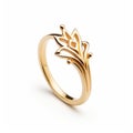 Delicate Art Nouveau Inspired Gold Ring With Symbolic Elements