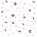 Delicate autumn vintage style background. Creative vector seamless pattern with leaves Royalty Free Stock Photo