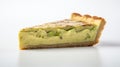 Delicate Avocado Pie Slice On White Background