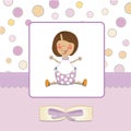 Delicate baby girl shower card