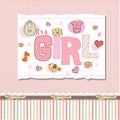 Delicate baby girl shower card