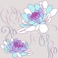 Delicate background with decorative dahlia flowers