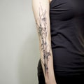 Delicate Bamboo Tattoo With Graphite Sketch Style