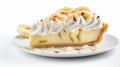 Delicate Banana Cream Pie Slice On Dessert Plate Royalty Free Stock Photo