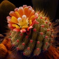 The delicate beauty of the harsh desert between cactus spines - Generate Artificial Intelligente - AI Royalty Free Stock Photo