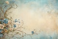 Delicate beige background with springflowers, watercolor. Forget me not