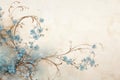 Delicate beige background with springflowers, watercolor. Forget me not Royalty Free Stock Photo