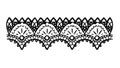 Delicate Black Lace Border Decorative Pattern Vector, vector design Generative AI Royalty Free Stock Photo
