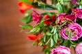 Delicate blossoming pink flowers, blooming  background, flower bouquet pastel image, soft petal.  Magenta peruvian lily alstroemer Royalty Free Stock Photo