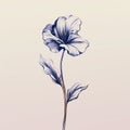 Ethereal Vector Illustration Of A Blue Leaf Flower Royalty Free Stock Photo