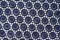 Delicate blue lacy fabric from above