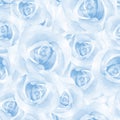 Delicate blue roses, seamless pattern Royalty Free Stock Photo