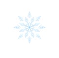 Delicate Blue Snowflake Illustration Isolated On White