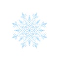 Delicate Blue Snowflake Illustration Isolated On White