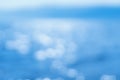 Delicate blue texture bokeh sea background. blurry blue bokeh glare on the water on a sunny day. rest and travel Royalty Free Stock Photo