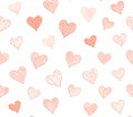 Delicate Blush Hearts Pattern Romantic Seamless Background Texture for Love Designs Royalty Free Stock Photo