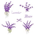 Delicate bouquets with lavender flowers