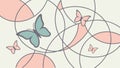 Delicate Butterflies and Abstract Shapes Pattern, vector design Generative AI Royalty Free Stock Photo