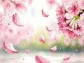 Delicate cherry blossoms in soft spring breeze Royalty Free Stock Photo