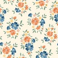 Delicate Chintz Romantic Meadow Wildflowers Vector Seamless Pattern