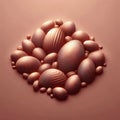 Delicate chocolate background. empty space. Cocoa beans for graphic design. Abstract background with aura, soft overlay