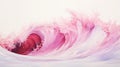 Delicate Chromatics: Pink Wave Painting On White Canvas Royalty Free Stock Photo