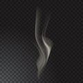 Delicate cigarette smoke waves on transparent background Royalty Free Stock Photo