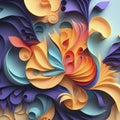 Delicate Colorful Paper Art Background for Invitations and Posters.