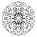 Delicate Coloring: Black And White Mandala Drawing For Coloring Book