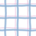 Delicate Cottagecore cute Plaid blue purple Checks Vector Pattern. Homestead print. Farmhouse Background with chintz