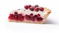 Delicate Cranberry Pie Slice With Creamcake And Cherries Royalty Free Stock Photo