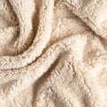 Delicate Creamy White Lambswool Texture Full Frame Close Up for Backgrounds Royalty Free Stock Photo