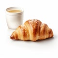 Delicate Croissant And Tea: Ultra Realistic Velvia Style Photography