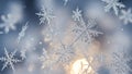 winter snowflakes background wallpaper (ai generated) Royalty Free Stock Photo