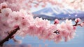 Dance of cherry blossoms in the spring breeze Royalty Free Stock Photo