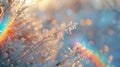 The delicate dance of sunlight and ice crystals creating a mesmerizing upsidedown rainbow in the sky Royalty Free Stock Photo