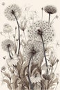 Delicate Dandelion Flowers. Generative AI
