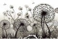 Delicate Dandelion Flowers. Generative AI