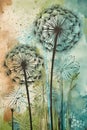 Delicate Dandelion Flowers. Generative AI