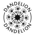 Delicate dandelion logo icon, simple style.