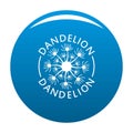 Delicate dandelion logo icon vector blue